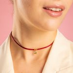 Carica l'immagine nella Galleria, Choker Raso con Cuore o Stella Zirconata
