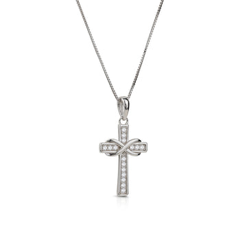 Collana con Croce e Infinito Zirconato