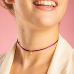 Carica l'immagine nella Galleria, Choker Raso con Corno Zirconato
