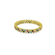 Anello Fascia Pietre Colorate