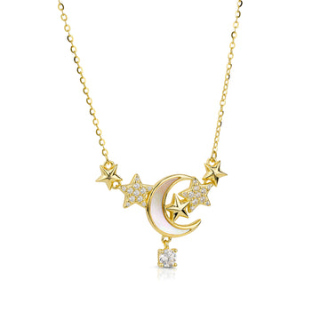 Collana con Luna Madreperla e Stelle