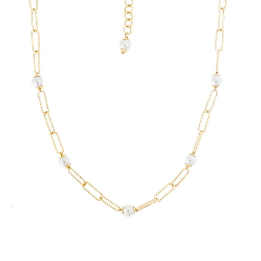 Collana Rettangolare Con Perline