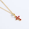 Collana Con Croce Piccola Castone Tondo