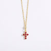 Collana Con Croce Piccola Castone Tondo