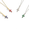 Collana Con Croce Piccola Castone Tondo
