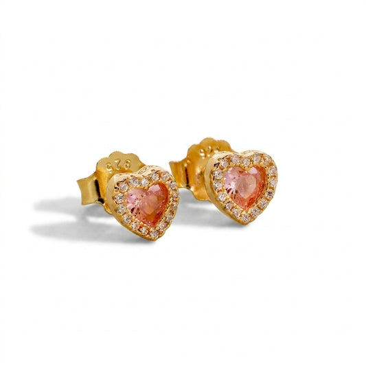 Orecchini Con Cuori Zirconati