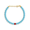 Bracciale Di Perle Turchese Con Perla Colorata