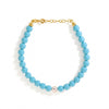 Bracciale Di Perle Turchese Con Perla Colorata