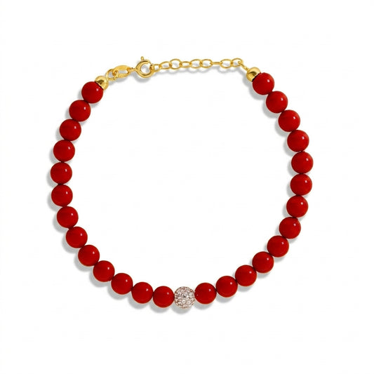 Bracciale Di Perle Corallo Con Perla Colorata
