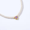 Collana Di Perle Con Cuore Zirconato