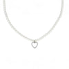 Collana Di Perle Con Pendente a Cuore e Strass