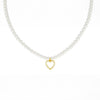 Collana Di Perle Con Pendente a Cuore e Strass