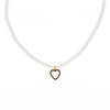 Collana Di Perle Con Pendente a Cuore e Strass