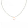 Collana Di Perle Con Pendente a Cuore e Strass