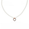 Collana Di Perle Con Pendente a Cuore e Strass