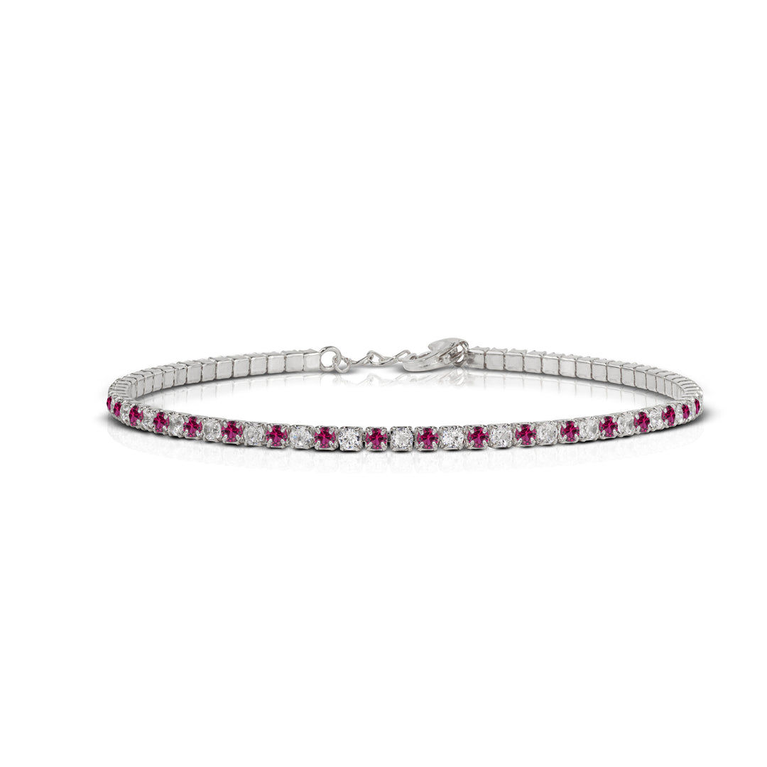 Bracciale tennis con Zirconi Bianchi e Colorati