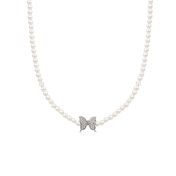 Collana di Perle con Pendente Zirconato