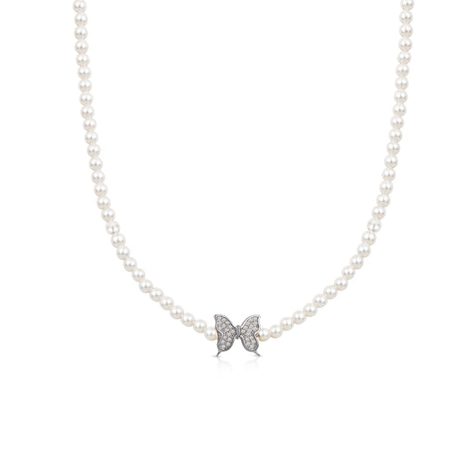 Collana di Perle con Pendente Zirconato