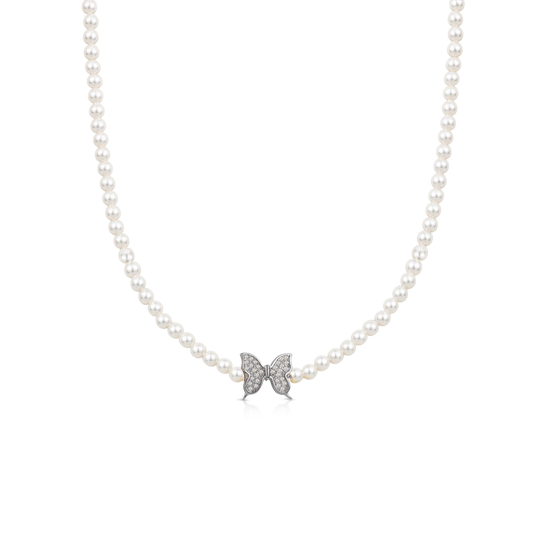 Collana di Perle con Pendente Zirconato