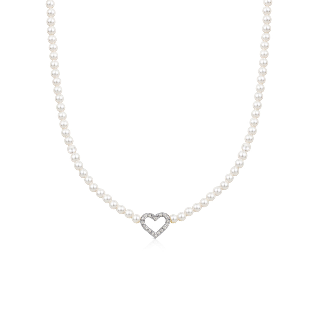 Collana di Perle con Pendente Zirconato