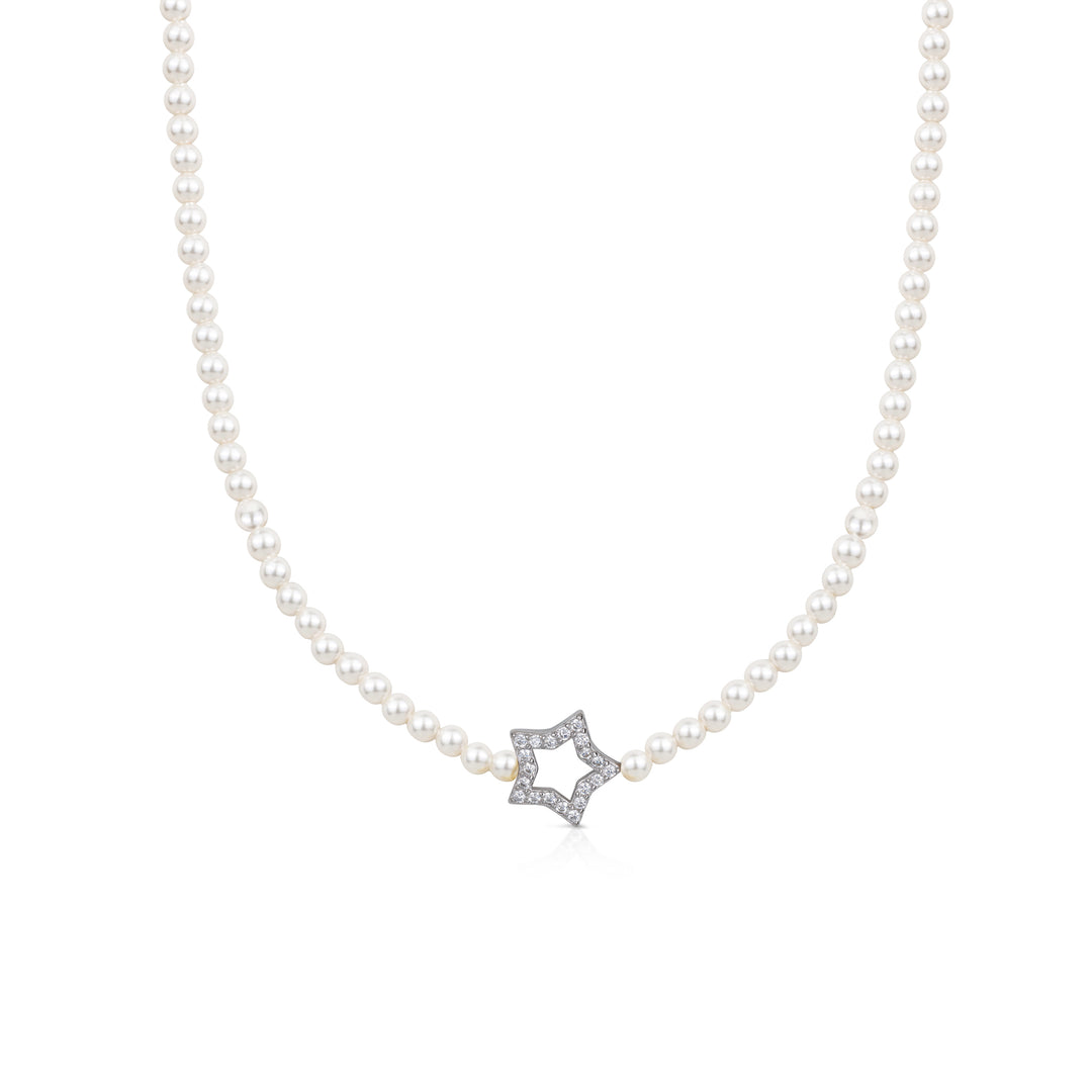 Collana di Perle con Pendente Zirconato