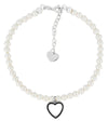 Bracciale Di Perle Con Pendente a Cuore e Strass