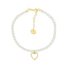 Bracciale Di Perle Con Pendente a Cuore e Strass