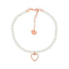 Bracciale Di Perle Con Pendente a Cuore e Strass