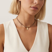 Choker Cordino con Quadrifoglio e Zirconi