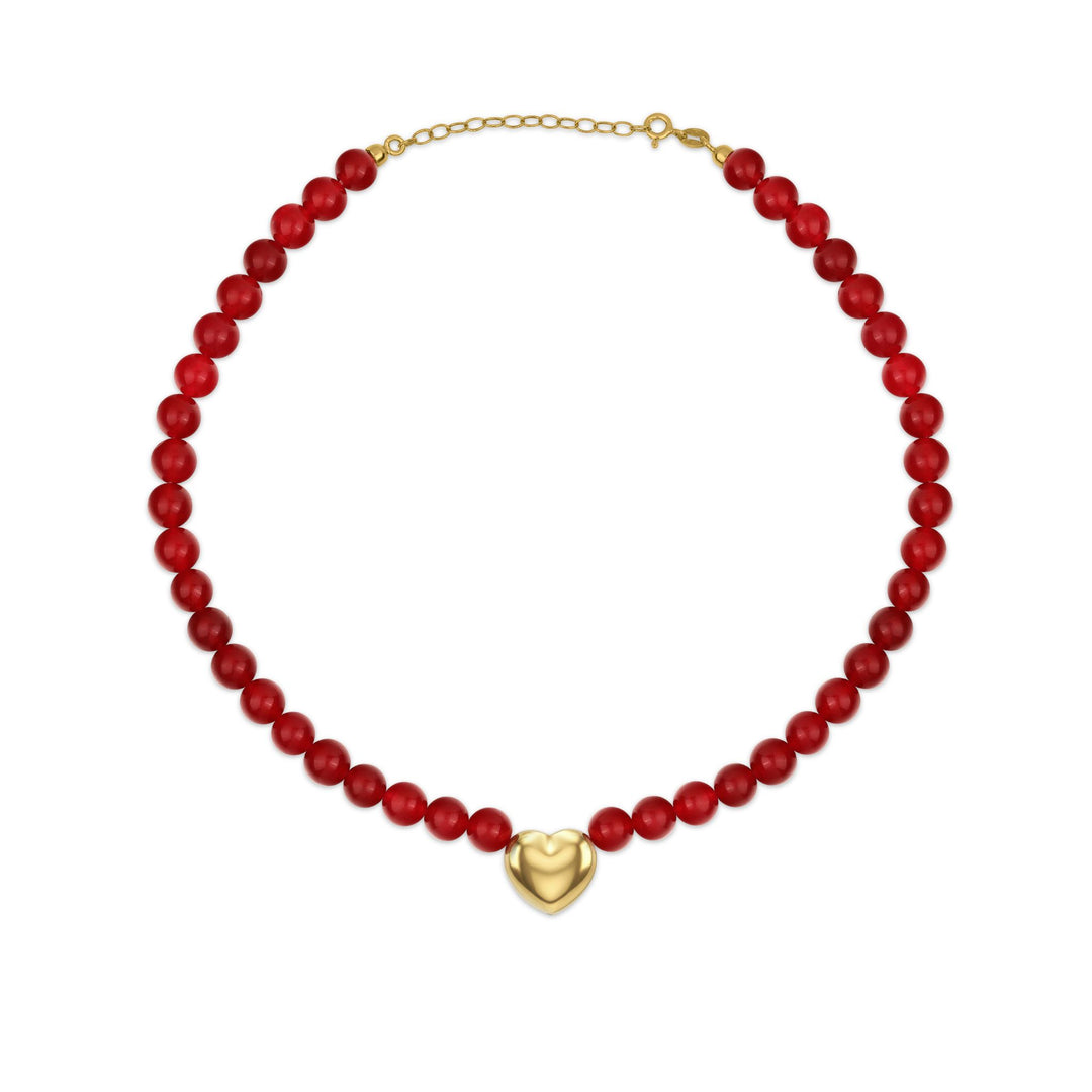 Choker con Perle 8mm e Cuore