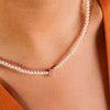 Collana Di Perle Con Pietra A Cerchio