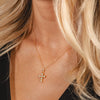 Collana Con Croce Castone Tondo