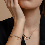 Bracciale Pepite Pieno Con Pendenti Strass