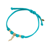 Bracciale Cordino con Corno Porta Fortuna e Zirconi