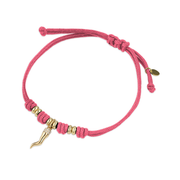 Bracciale Cordino con Corno Porta Fortuna e Zirconi