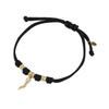 Bracciale Cordino con Corno Porta Fortuna e Zirconi