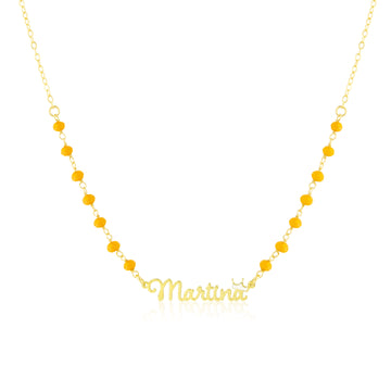Collana Con Cristalli e Nome Baby