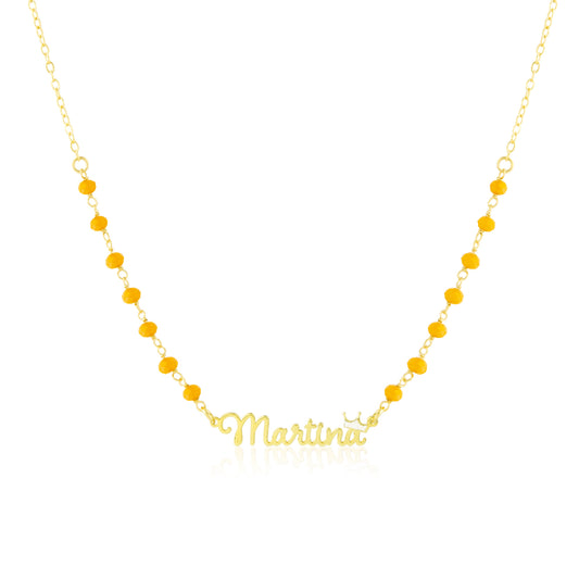 Collana Con Cristalli e Nome Baby