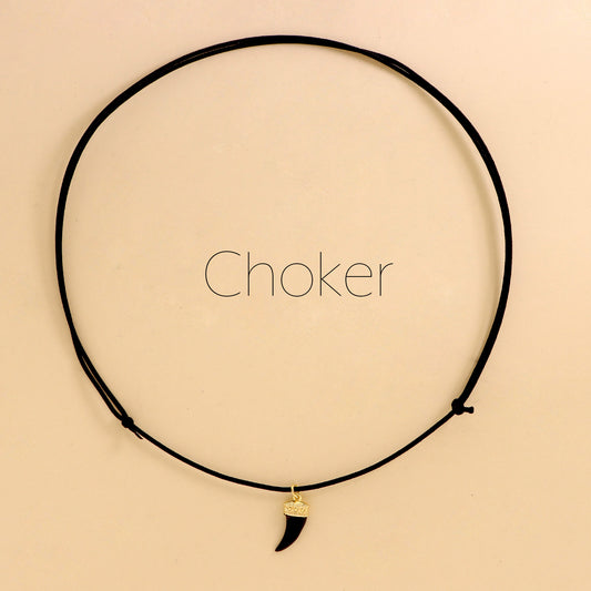 Choker Colorato Dente Di Squalo