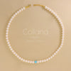 Collana Di Perle Bianca con Perla Colorata