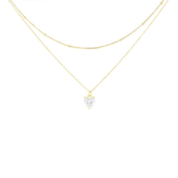 Collana Doppia Con Pendente Swarovski