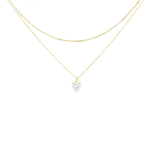 Collana Doppia Con Pendente Swarovski