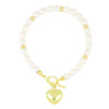 Bracciale Di Perle Con Chiusura a T e Cuore