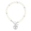 Bracciale Di Perle Con Chiusura a T e Cuore