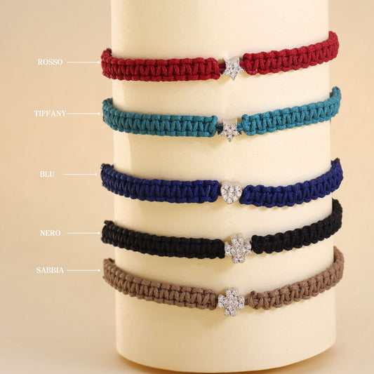 Bracciale Cordino Intrecciato con Simbolo Strass
