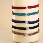Bracciale Cordino Intrecciato con Simbolo Strass