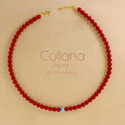Collana Di Perle Corallo con Perla Colorata
