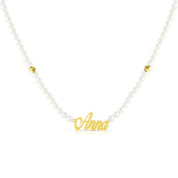 Collana Con Perle e Nome
