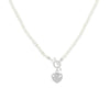 Collana Di Perle Con Chiusura a T e Cuore