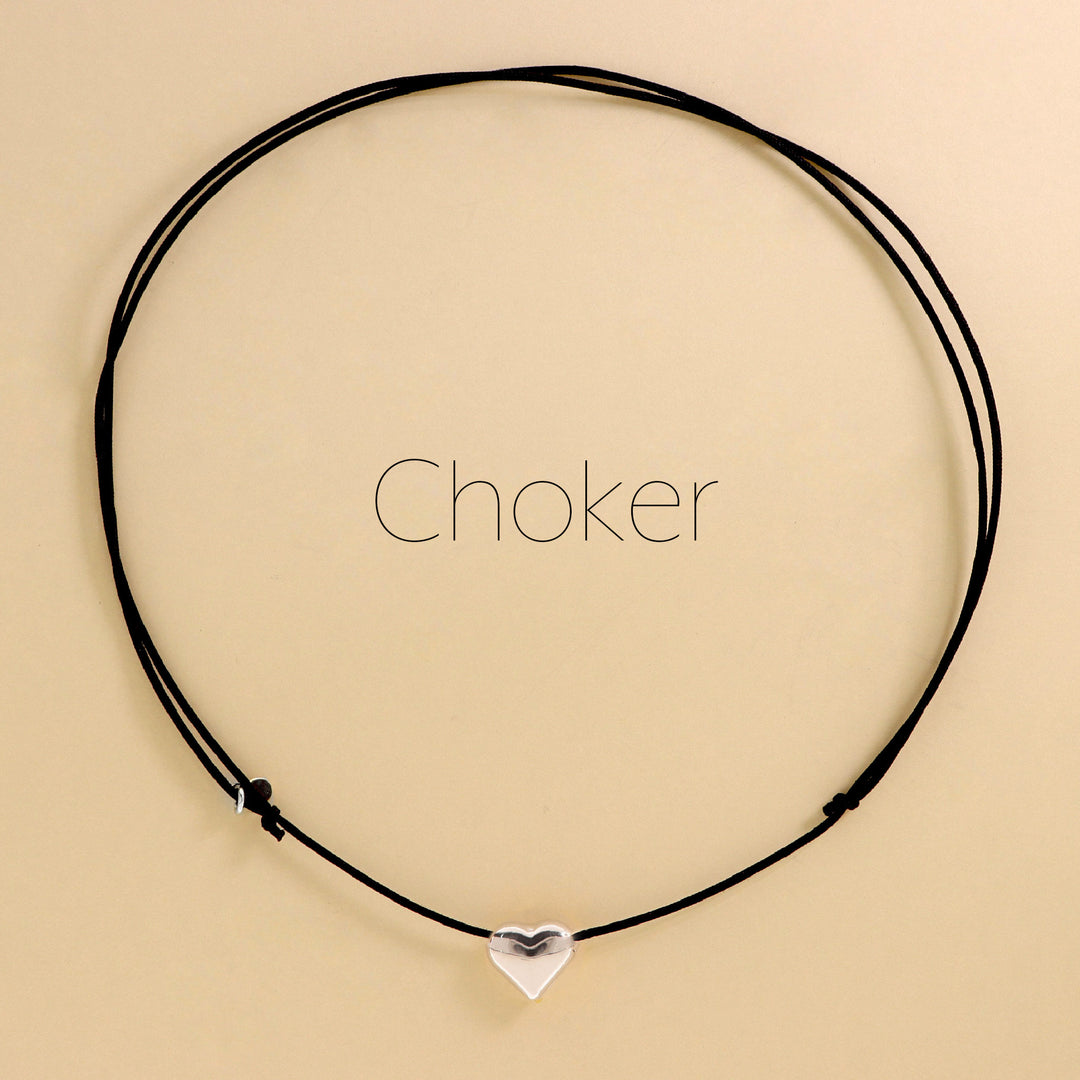 Ciondolo Cuore Oro Argento Collana Choker A Doppio Strato Con Ciondolo Cuore - Oro E Argento, Lunghezza Regolabile 46cm Dual Split - Foto 10